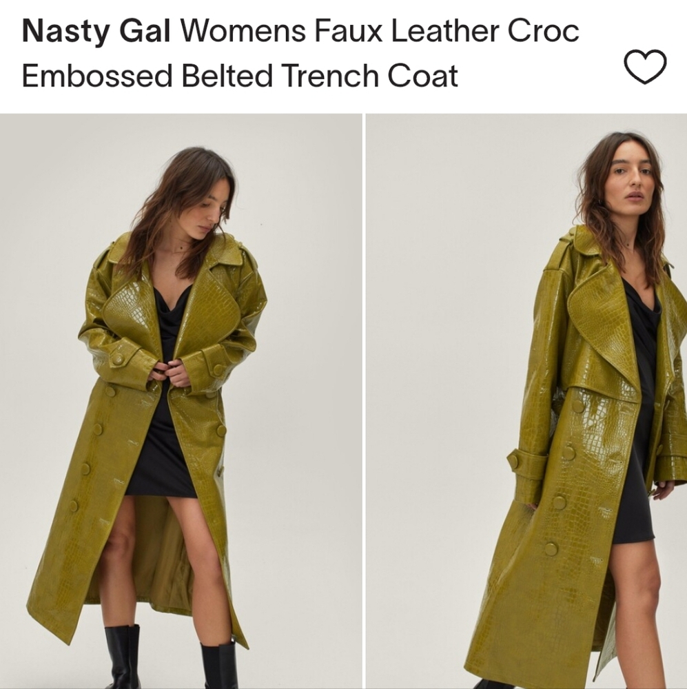 ISO DO NOT BUY - NASTY GAL green Croc Embossed Jacket US 2 Or US 4 Or US 6